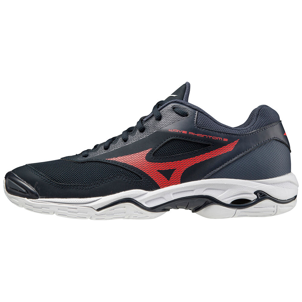 Mizuno Wave Phantom 2 - Erkek Hentbol Ayakkabısı - Lacivert/Kırmızı/Siyah Türkiye (PGVJMX-902)